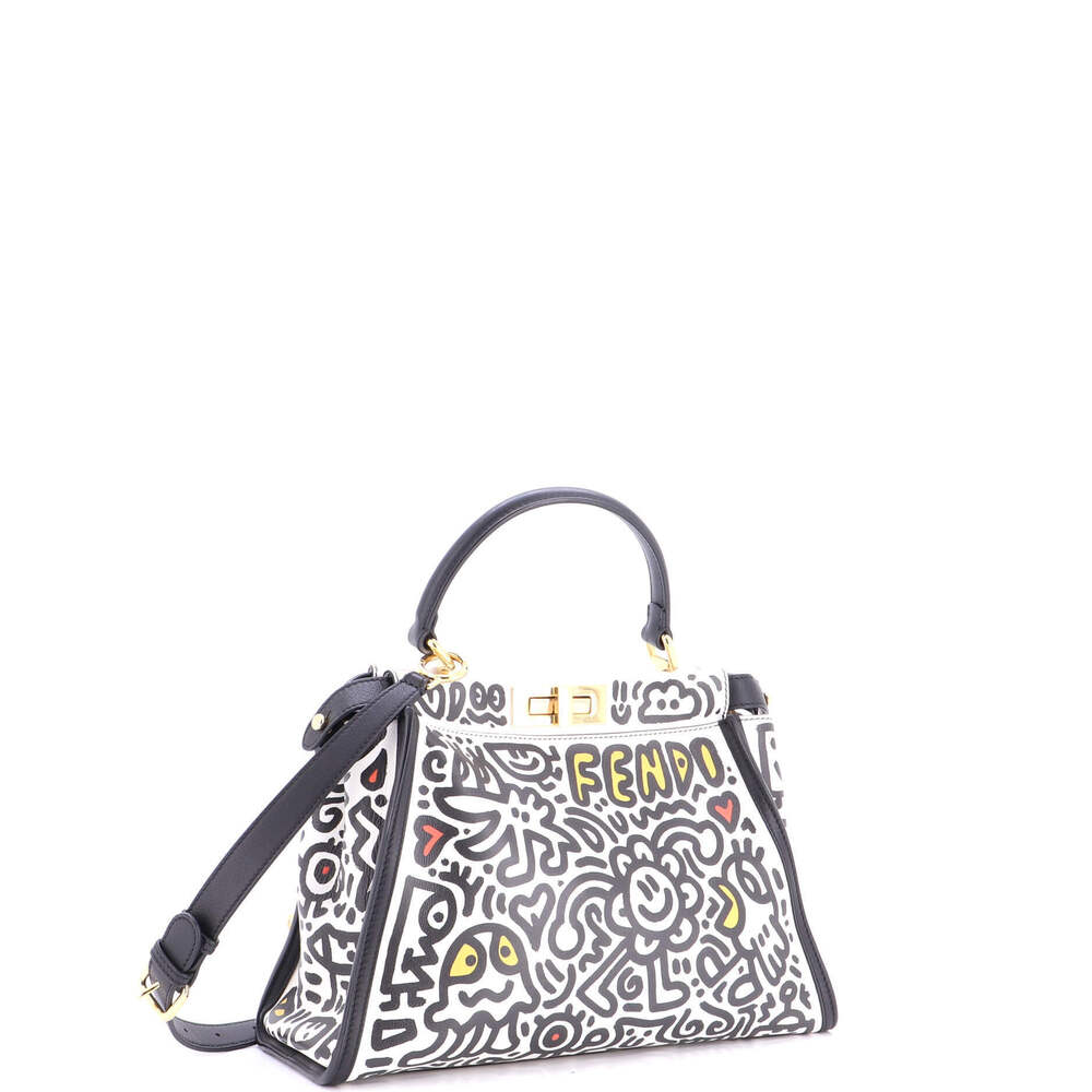 Fendi Regular x Mr. Doodle Peekaboo Iconic Bag Printed Leather - Picture 2 of 5